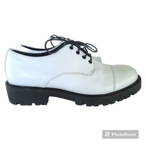Vagabond Kenova White Leather Lace-Up Retro Chunky Sole Oxford Shoe EU 39 US 8
